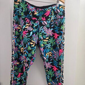 NWOT Lilly Pulitzer XXL Onyx Paradise Glow WEEKENDER LEGGINGS 24" Midi High Rise